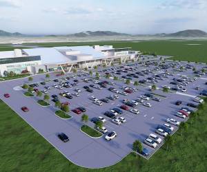 Los diseños arquitectónicos del Grupo-L Arquitectos con vista panorámica del nuevo Aeropuerto Ramón Villeda Morales.