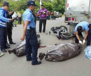 Agentes policiales se hicieron presente al lugar de los hechos en Olancho.