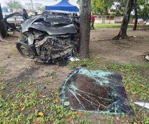 El parabrisas del automotor se desprendió por completo durante el accidente.