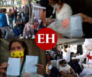 Familiares de pacientes contagiados con Covid-19 en México, mediante notas escritas a mano, envían mensajes de aliento a sus seres queridos que luchan por su vida contra el mortal virus que aqueja la humanidad. México decretó a finales de marzo una emergencia sanitaria nacional para frenar la expansión de la Covid-19, suspendiendo clases y todas las actividades económicas no esenciales y sugiriendo además el aislamiento social, medidas que estarán vigentes hasta el 30 de mayo. Fotos: Agencia AFP.
