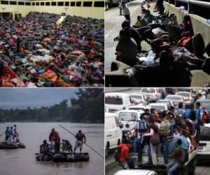 Más de 2,000 personas salieron de Honduras el pasado sábado 13 de octubre. Otras cientos más se le han sumado en el trayecto para conformar la caravana migrante que ha desatado la furia de Donald Trump. (Fotos: Agencia AFP)