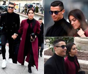 Cristiano Ronaldo llegó con Georgina Rodríguez a Madrid este martes para su juicio por fraude fiscal. (Fotos: AFP)
