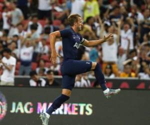 Harry Kane se despachó con un golazo desde media cancha a segundos de terminar el partido para dar el triunfo al Tottenham sobre la Juventus (3-2). Foto: Agencia AP.