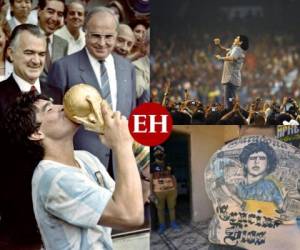 Diego Maradona celebra este viernes su 60 cumpleaños sin estridencias y aislado en su casa en prevención del covid-19, aunque el mundo del fútbol le rinde culto a la leyenda de quien fue artista y mago de la pelota. Fotos: Agencia AFP.