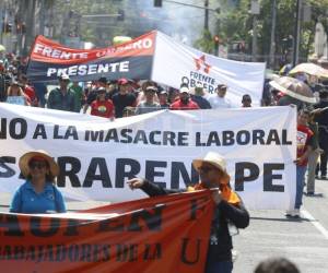 Miles de trabajadores se movilizaron este viernes en Honduras para conmemorar el Día del Trabajador