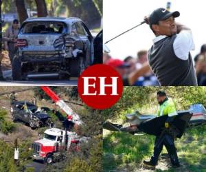 El astro del golf, Tiger Woods, sufrió un fuerte accidente la mañana de este martes, cuando conducía por una carretera cercana a Los Ángeles, California, Estados Unidos. Estas son las imágenes que circularon tras el incidente. Foto: AFP/AP