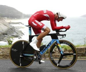 En una foto de archivo, el ciclista austriaco Georg Preidler compite en la prueba individual en los Juegos Olímpicos de Río de Janeiro, Brasil. Foto:AP