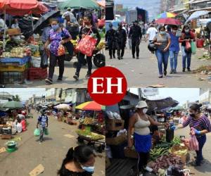 Los mercados capitalinos recibieron este jueves a los hondureños cuyo último dígito de la tarjeta de identidad termina en 7 y 8, tal y como lo establece la ordenanza del gobierno para evitar la propagación del coronavirus. Foto: Marvin Salgado/EL HERALDO.