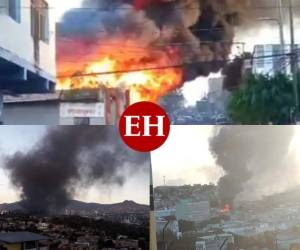 Un incendio de grandes proporciones consumió este 8 de febrero un yonker y varias viviendas en el barrio Lempira de Comayagüela, capital de Honduras. Estas son las primeras imágenes del siniestro. Foto: Efraín Salgado| Marvin Salgado| Estalin Irías| El Heraldo