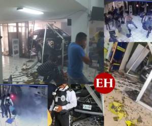 Al menos una persona herida y varias más en estado de pánico provocó el aparatoso choque de un vehículo pick up contra una agencia bancaria en San Pedro Sula.