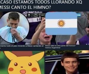 Messi entonó por primera vez la letra del himno nacional de Argentina y las imágenes se han viralizado en redes sociales. Estos son los memes al respecto.
