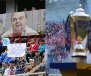 La memoria de Rafael Ferrari se honró en la final del fútbol hondureño. Pancartas, minuto de silencio y aplausos fueron parte de los homenajes. Fotos David Romero| Ronal Aceituno| Grupo OPSA