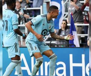 Así celebró Kervin Arriaga su primera anotación con el Minnesota United de la MSL de los Estados Unidos.