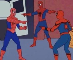 Esta imagen fue recreada por Tom Holland, Tobey McGuirre y Andre Garfield.