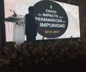 El CNA presentó este jueves un informe donde señala a varias instituciones hondureñas por actos de corrupción. Foto: Cortesía.
