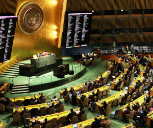 Asamblea General de las Naciones unidas en reunión este jueves.