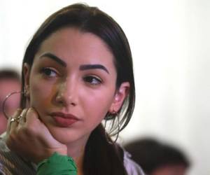 En esta foto de archivo del 12 de septiembre de 2019, la actriz Thelma Fardin asiste a una conferencia de prensa para denunciar supuesto acoso sexual y maltrato de la maquillista Anahí de la Fuente en Buenos Aires, Argentina.