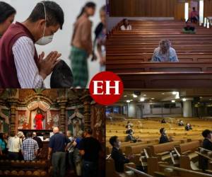 Ante los miles de muertos que ha dejado hasta la fecha el coronavirus, las personas buscan de Dios para poder afrontar este episodio. Fotos: AP.