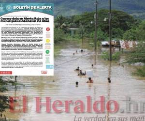 Al menos 24 horas durará la alerta roja en los municipios aledaños a las riberas del río Ulúa.