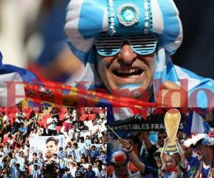 Los aficionadps llegaron vestidos con los colores que identifican a las selecciones de sus naciones. Foto: Agencia AFP
