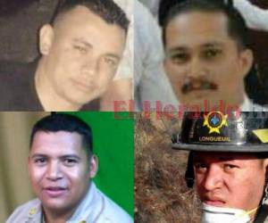 De izquierda a derecha los bomberos Felipe Santiago Varela, Josué Vargas, Frank Obilson Santos y Óscar Fernando Madrid en vida.