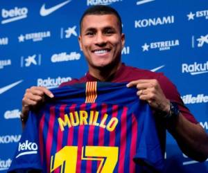 Jeison Murillo fue cedido por el Valencia en el FC Barcelona hasta final de temporada. Foto: Agencia AFP