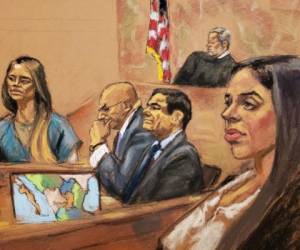 Emma Coronel en el juicio de 'El Chapo'. El narcotraficante mexicano fue hallado culpable de diez cargos este martes 12 de febrero de 2019 en Estados Unidos.