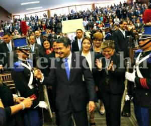 El presidente de Honduras, Juan Orlando Hernández, presenta logros en sus tres años en la instalación de la IV Legislatura del Congreso Nacional (Foto: EL HERALDO Honduras / Noticias de Honduras)