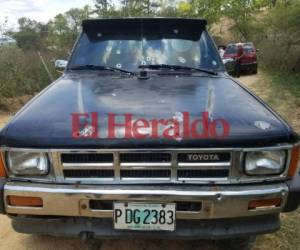 Este es el vehículo en el que se transportaban los presuntos malhechores en Guaimaca, Francisco Morazán.