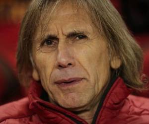 El entrenador de la Selección de Fútbol de Perú Ricardo Gareca antes de un partido amistoso internacional. Foto: AFP