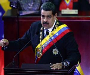 El presidente venezolano Nicolás Maduro habla durante una ceremonia en la inauguración del año judicial en la Corte Suprema de Justicia de Caracas, el 14 de febrero de 2018. Maduro ha asegurado que se celebrarán elecciones nacionales el 22 de abril. Foto AFP