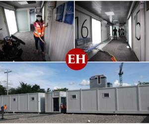 Este miércoles se trabaja en el proceso de instalación de muebles médicos, electricidad y servicio de agua en el hospital móvil de Tegucigalpa, detallaron autoridades de Invest-H. Nuestro fotoperiodista Emilio Flores captó cómo luce hasta ahora por dentro la millonaria adquisición.