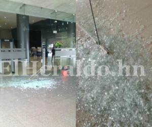 El edificio administrativo de Ciudad Universitaria fue afectado por encapuchados.