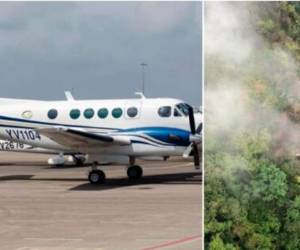 A la izquierda se observa la imagen del avión que se estrelló, mientras que a la derecha, la zona donde ocurrió el accidente.