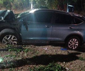 Ambos hombres impactaron a toda velocidad contra el árbol y eso provocó que todo el tonó del carro quedará prácticamente destruido.