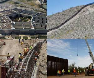 El gobierno del presidente Donald Trump ha recibido fuertes críticas por haber destinado una millonaria cantidad de dinero de fondos provenientes del Pentágono, para financiar la construcción de un nuevo muro entre México y Estados Unidos. Fotos: AFP/ AP