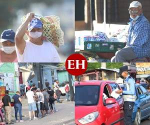 Desde tempranas horas de este lunes, cientos de hondureños salieron de sus casas para lograr abastecerse de alimentos acatando las nuevas disposiciones del gobierno cuyo objetivo es evitar la propagación del Covid-19 en el país, que ya cobra tres vidas y deja 139 personas infectadas. Fotos: Alez Pérez| EL HERALDO.
