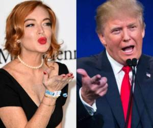 La actriz Lindsay Lohan y Donald Trump. Foto AFP