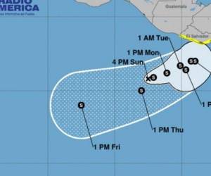 El ente meteorológico indicó que además de El Salvador, también están en riesgo las costas del Pacífico de Guatemala, Honduras y Nicaragua.
