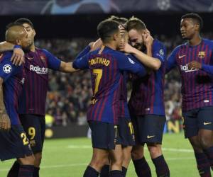 El Club Blaugrana tuvo que trabajar mucho para sacar los tres puntos ante un Inter que planteo buena cara en el Camp Nou. Foto/AFP