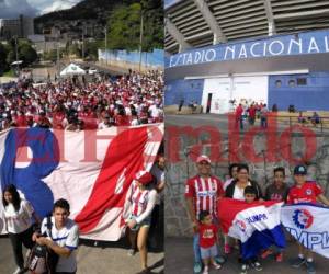 Los aficionados y la barra Ultra Fiel llegaron a apoyar a su amado León en el Nacional de Tegucigalpa.