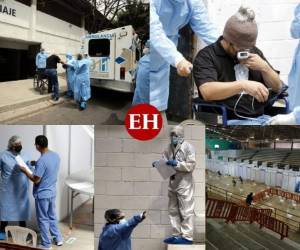 El triaje ubicado en el Instituto Jesús Milla Selva de la colonia la Kennedy en Tegucigalp tiene menos de una semana de haberse trasladado desde las instalaciones del Infop y ya se aprecia el gran flujo de pacientes que acuden en busca de atención médica contra el covid-19. FOTOS: David Romero/El Heraldo