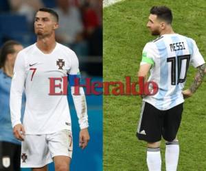 Cristiano Ronaldo no pudo comandar a Portugal hasta el triunfo ante Uruguay. La Argentina de Leo Messi cayó ante la favorita Francia. (AFP)
