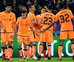 Los goles del Liverpool celebran el abultado triunfo ante el Maribor en Champions League. (AFP)