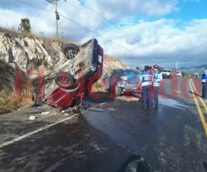 Estos son los dos vehículos que participaron en el accidente de tránsito en la carretera a Olancho.
