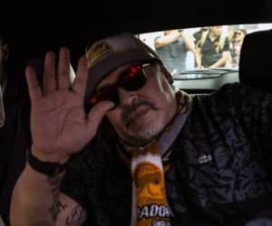 Diego Armando Maradona llegó el sábado a México para ser presentado a su nuevo equipo. Foto: Agencia AFP