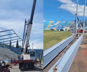 El estadio Nacional de Tegucigalpa sigue recibiendo mejoras en el tendido de populares, la cual ahora toda el área será techada.