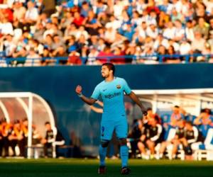 Luis Suárez durante un partido del Barcelona. Foto: AFP.