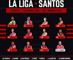 Este fue el once inicial que presentó la Liga Deportiva Alajuelense ante el Santos Guápiles.