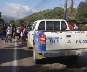 Las víctimas fueron ultimadas en el bulevar del Norte de Choloma, Cortés. Foto: Noticieros Hoy Mismo/Twitter.